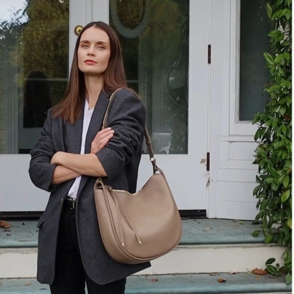 Aallyn Ingrid Marley hobo Biscotti Beige Leather Shoulder Bag